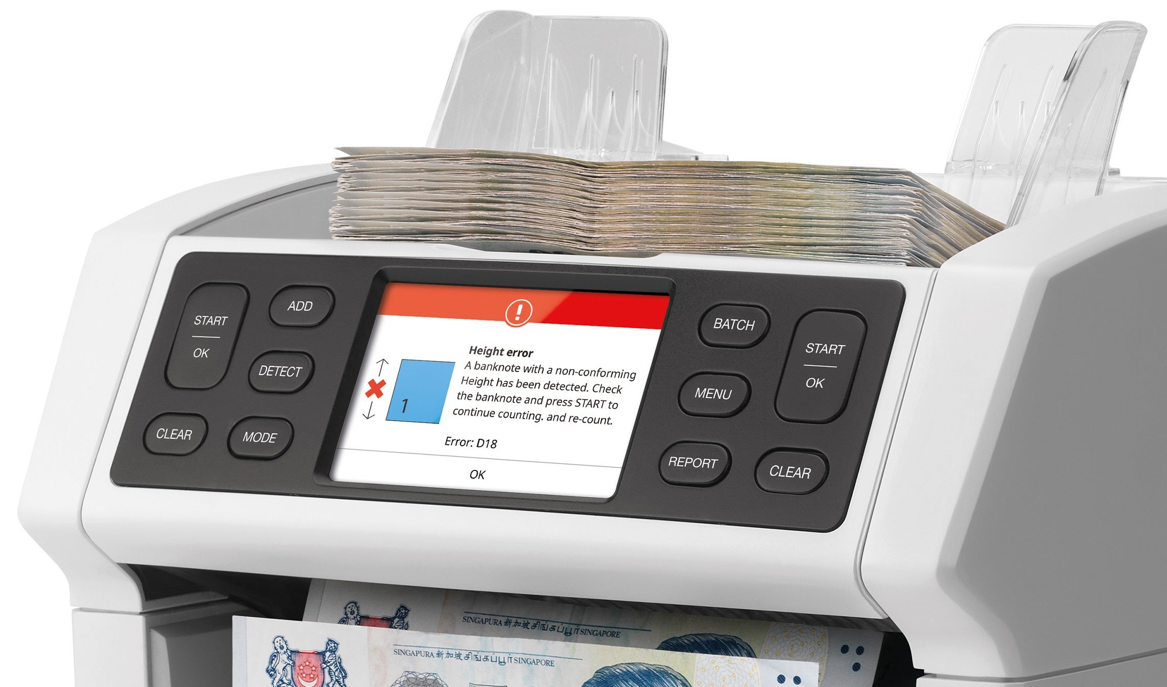 Verifies banknotes on up to seven security features safescan-2885-s-banknote-counter