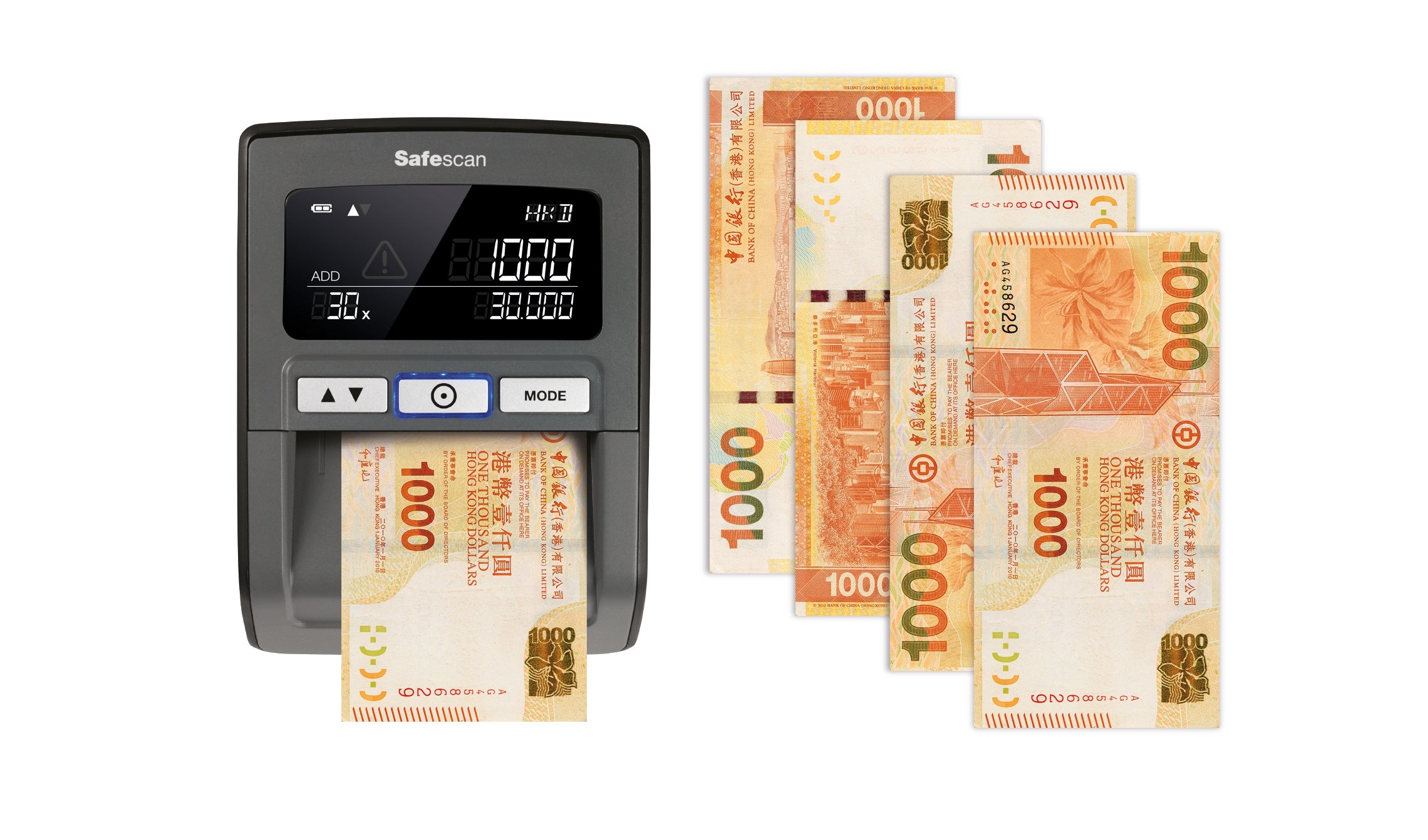 可以四種方向驗證港元 safescan-185