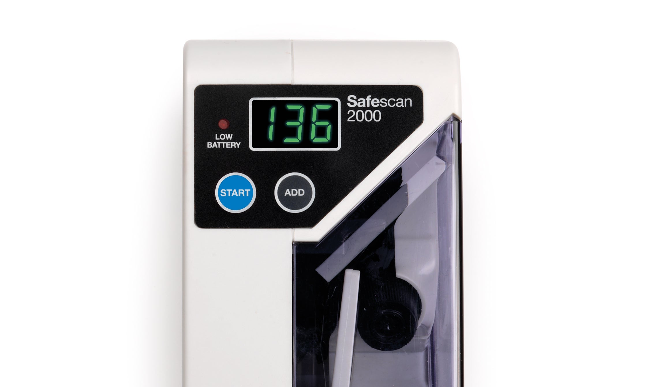 清晰的显示屏显示点算钞票数量 safescan-2000-display