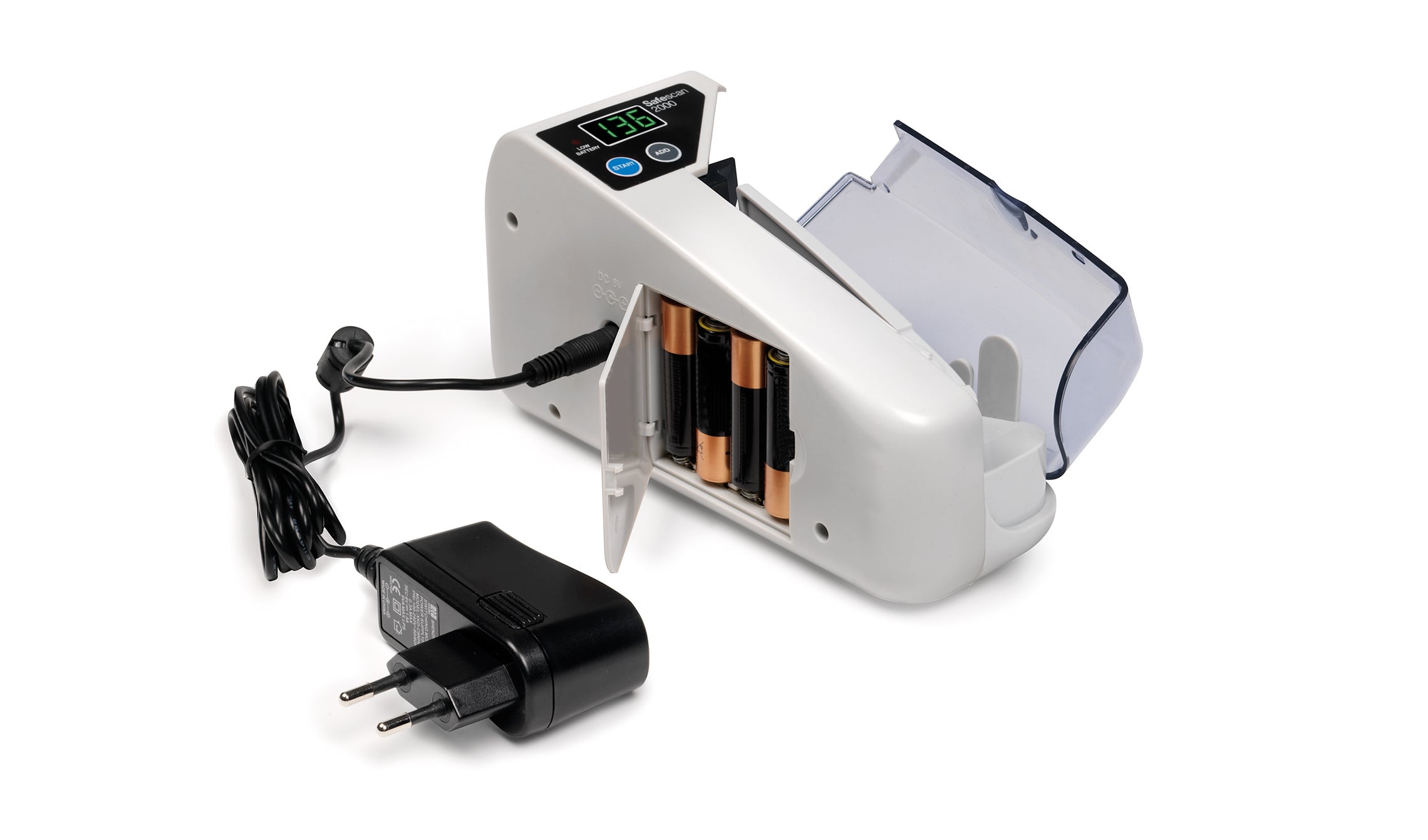 可以电池或电源运作 safescan-2000-adapter