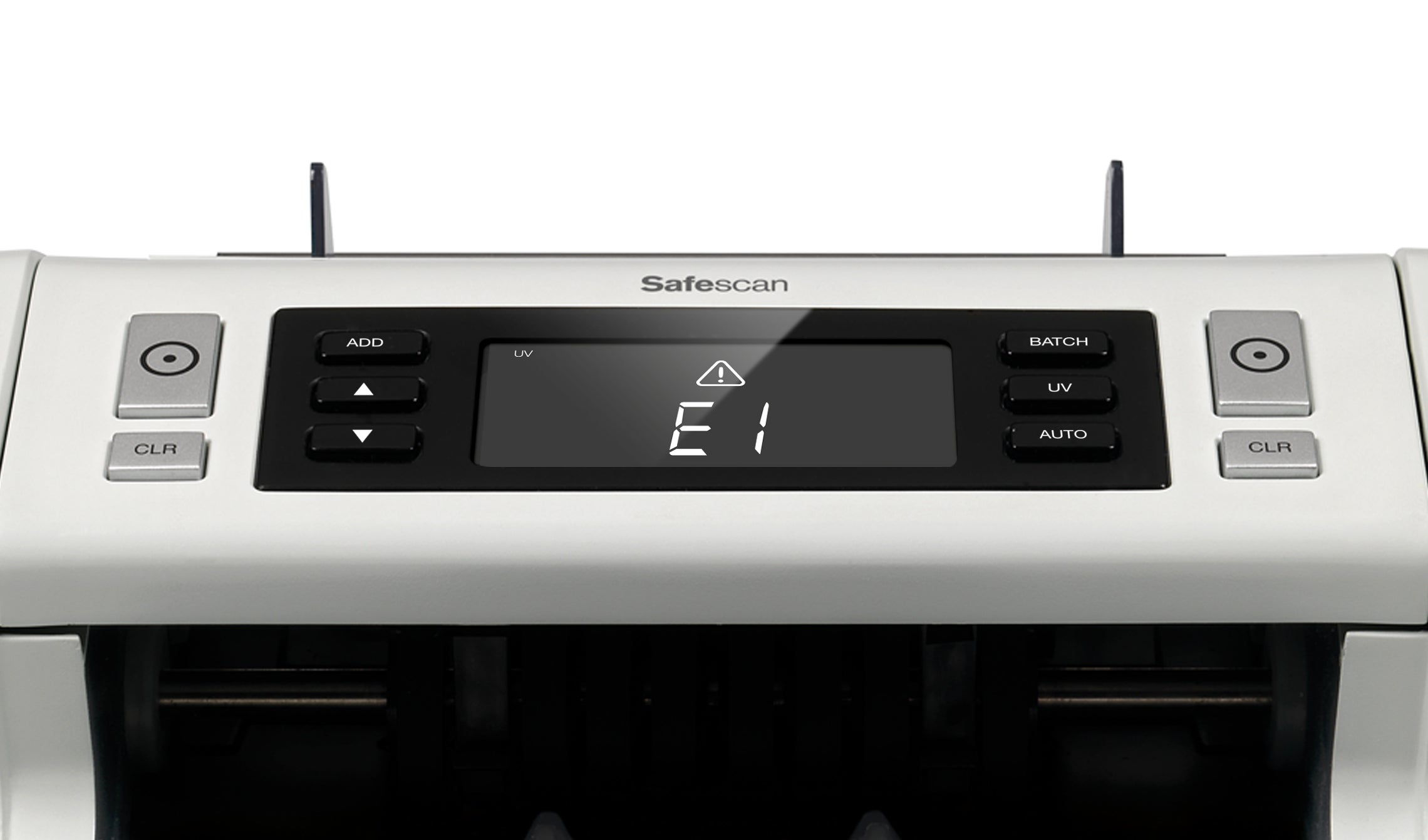 当检测到可疑伪钞时会发出视觉和声效警报 safescan-2210
