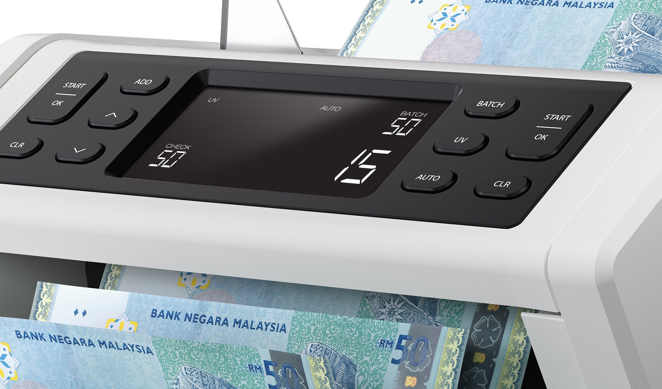 Easily operated thanks to the large display and buttons safescan-2210-banknote-counter