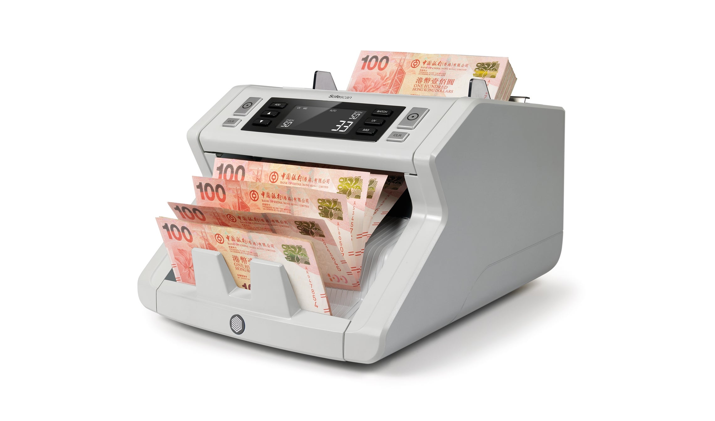 Counts sorted notes for all currencies safescan-2250