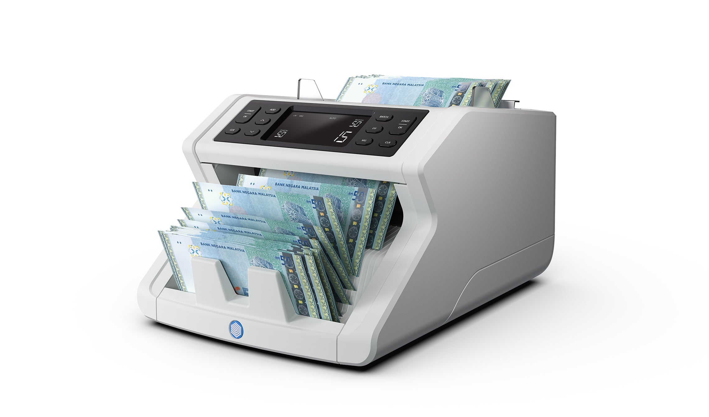 Banknote counter that counts the quantity of sorted banknotes for all currencies safescan-2250