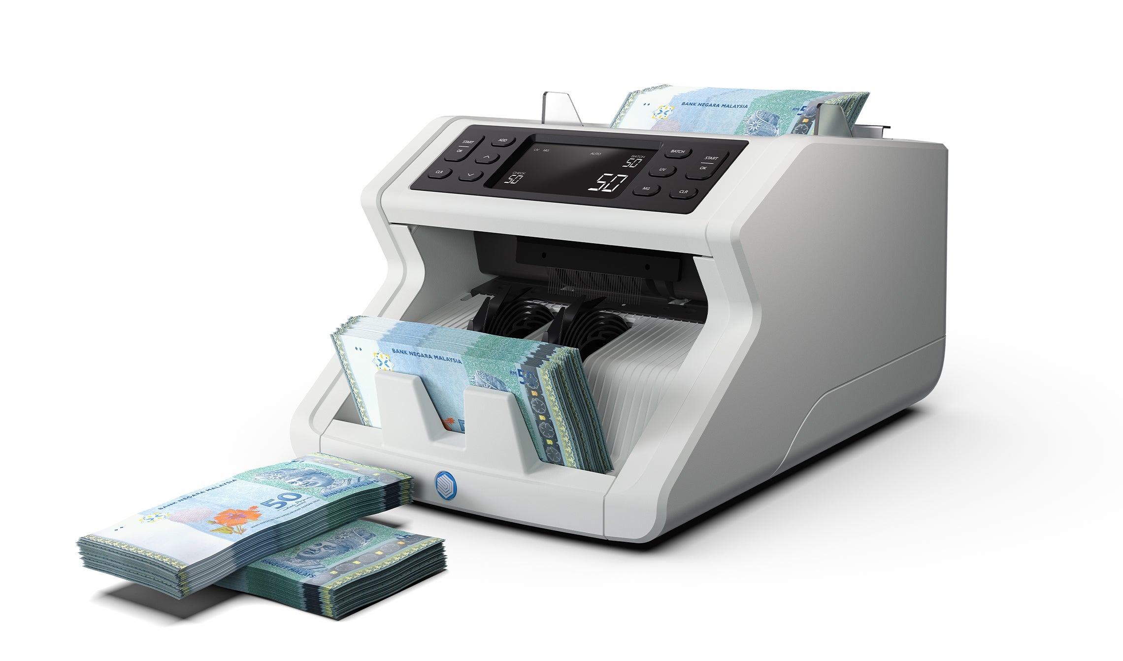 Creates equal stacks of banknotes with the automated batch function safescan-2250
