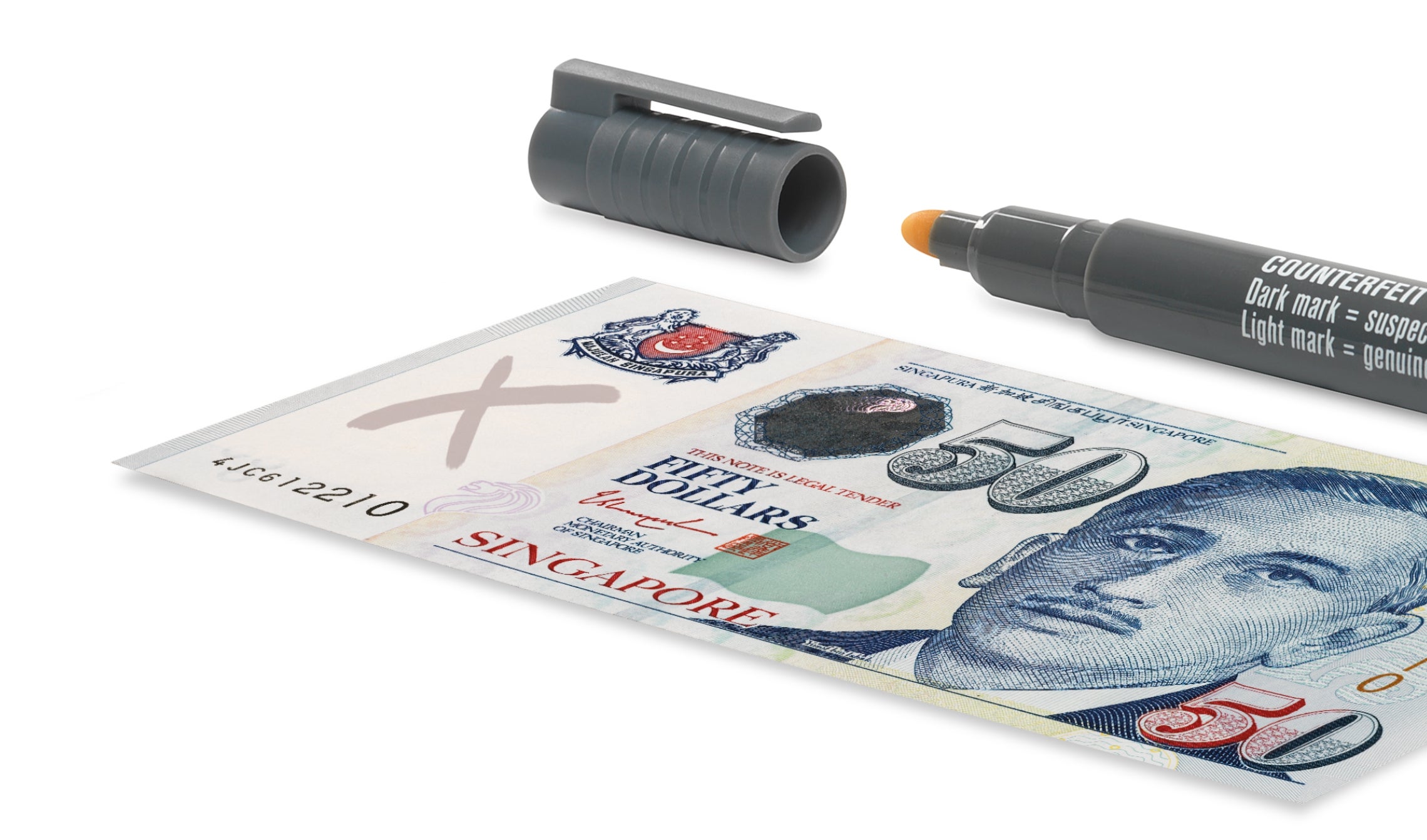 Dark mark: Suspected counterfeit banknote safescan-30-false-money-pen