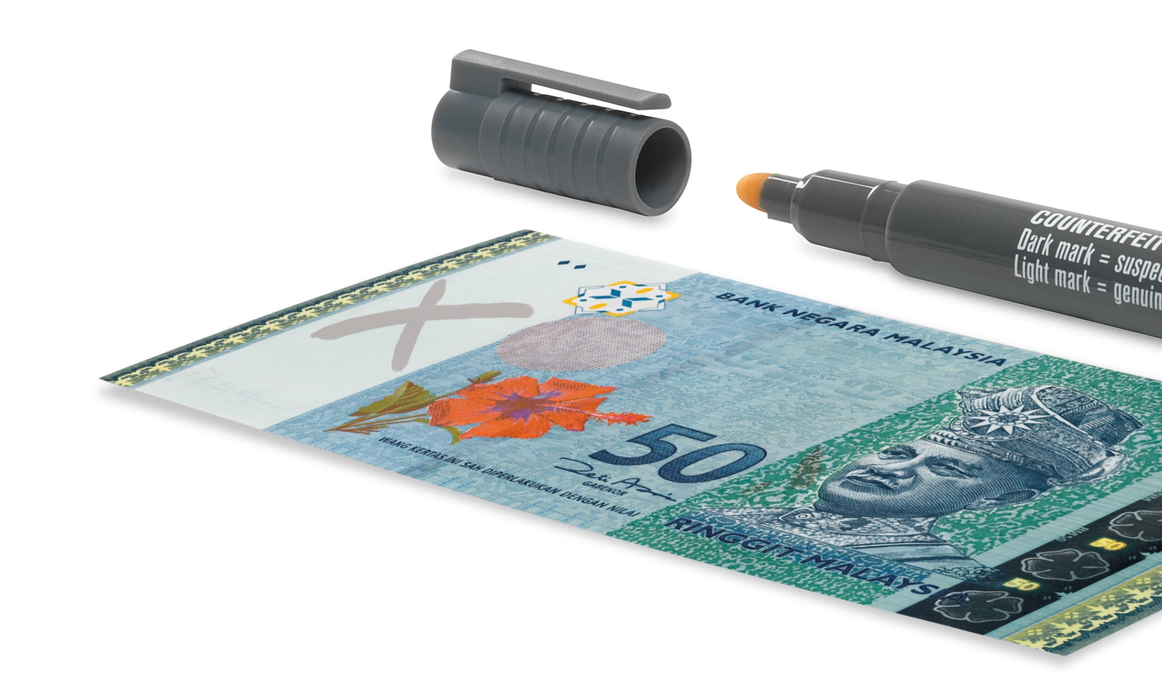 Dark mark: Suspected counterfeit banknote safescan-30-false-money-pen