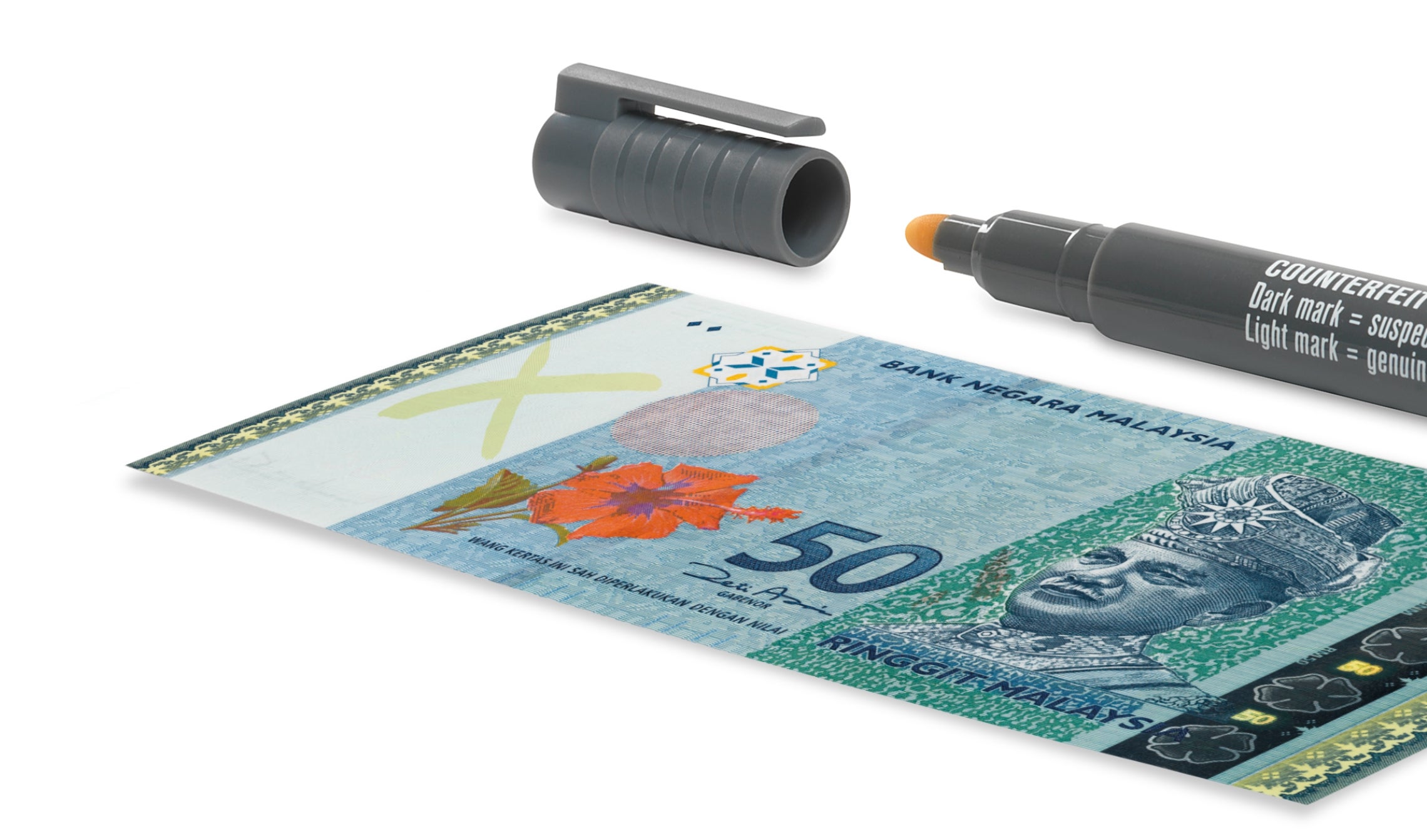Light mark: Genuine banknote safescan-30-detection-pen