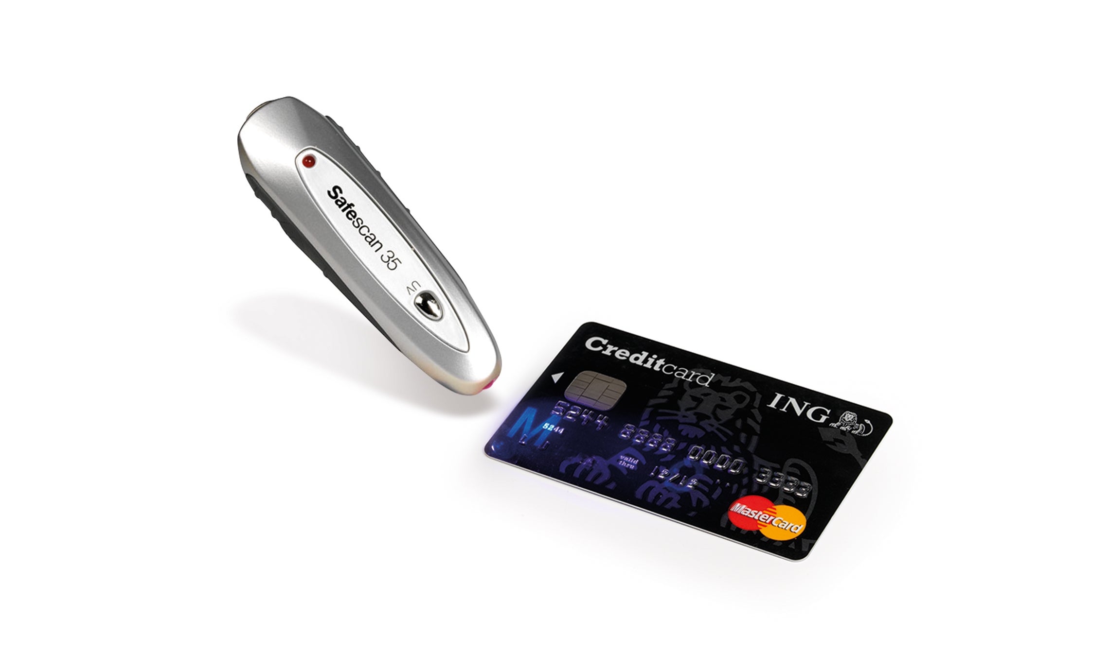 Can also be used to verify UV features of creditcards and ID documents safescan-35-counterfeit-pen