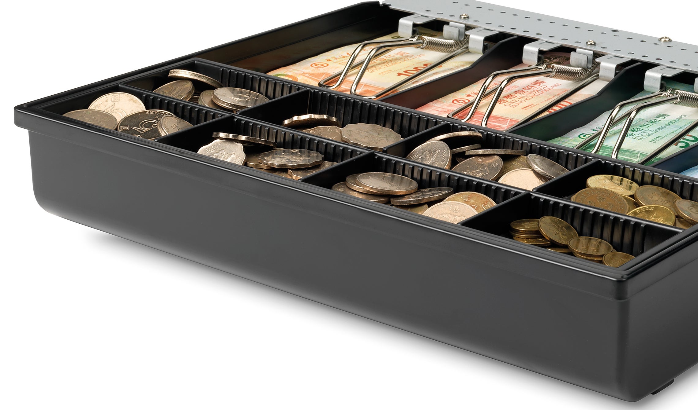 四个纸币格,八个硬币格 safescan-3540t-cash-tray