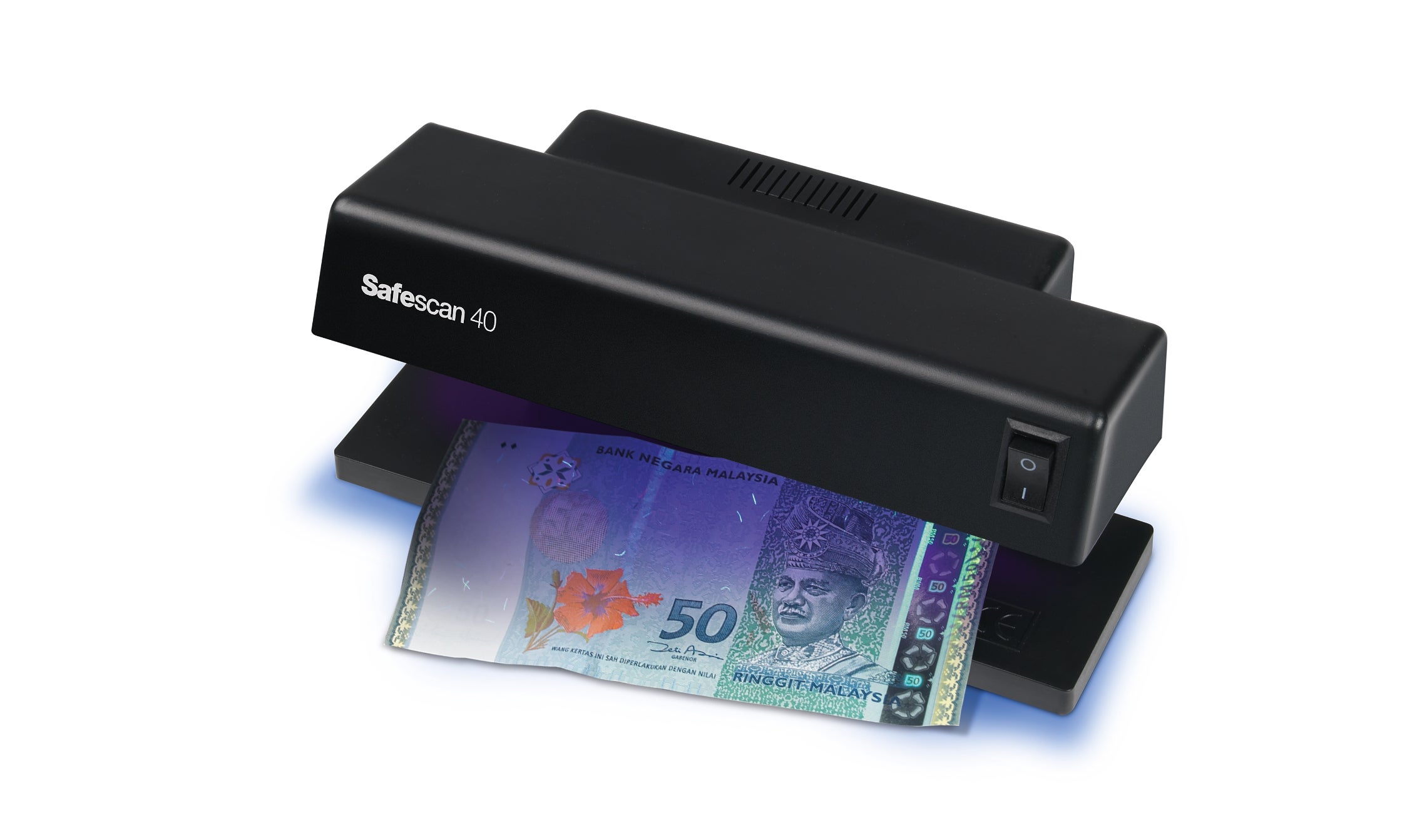 Verifies the UV features of banknotes safescan-40-uv-counterfeit-detector