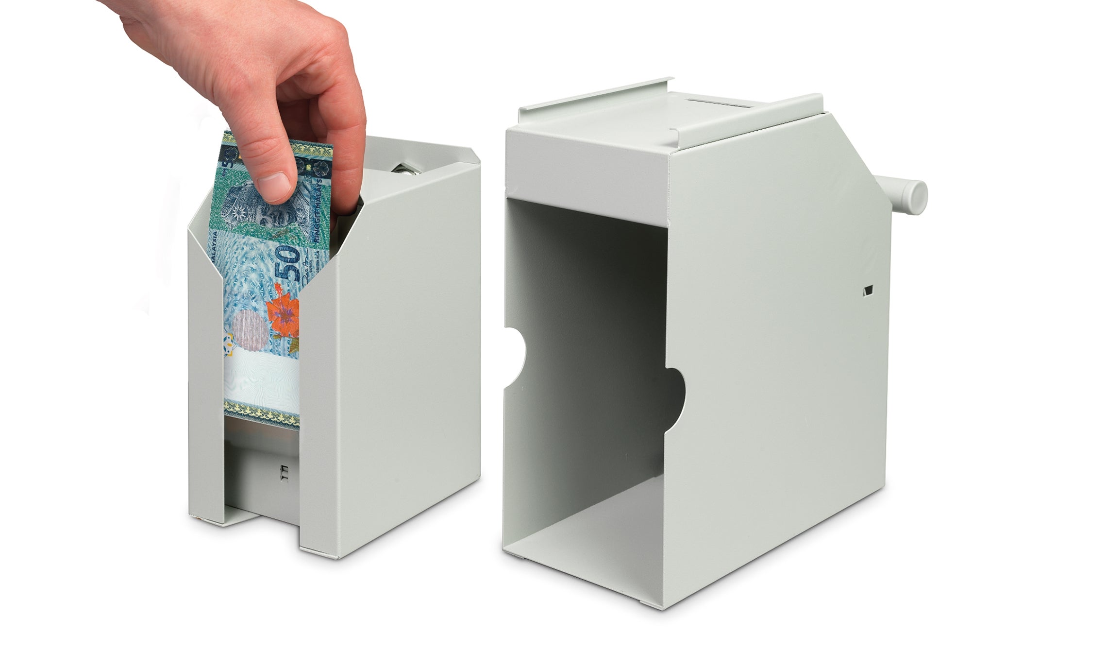Banknotes are neatly and jam-free stored safescan-4100w-banknote-safe