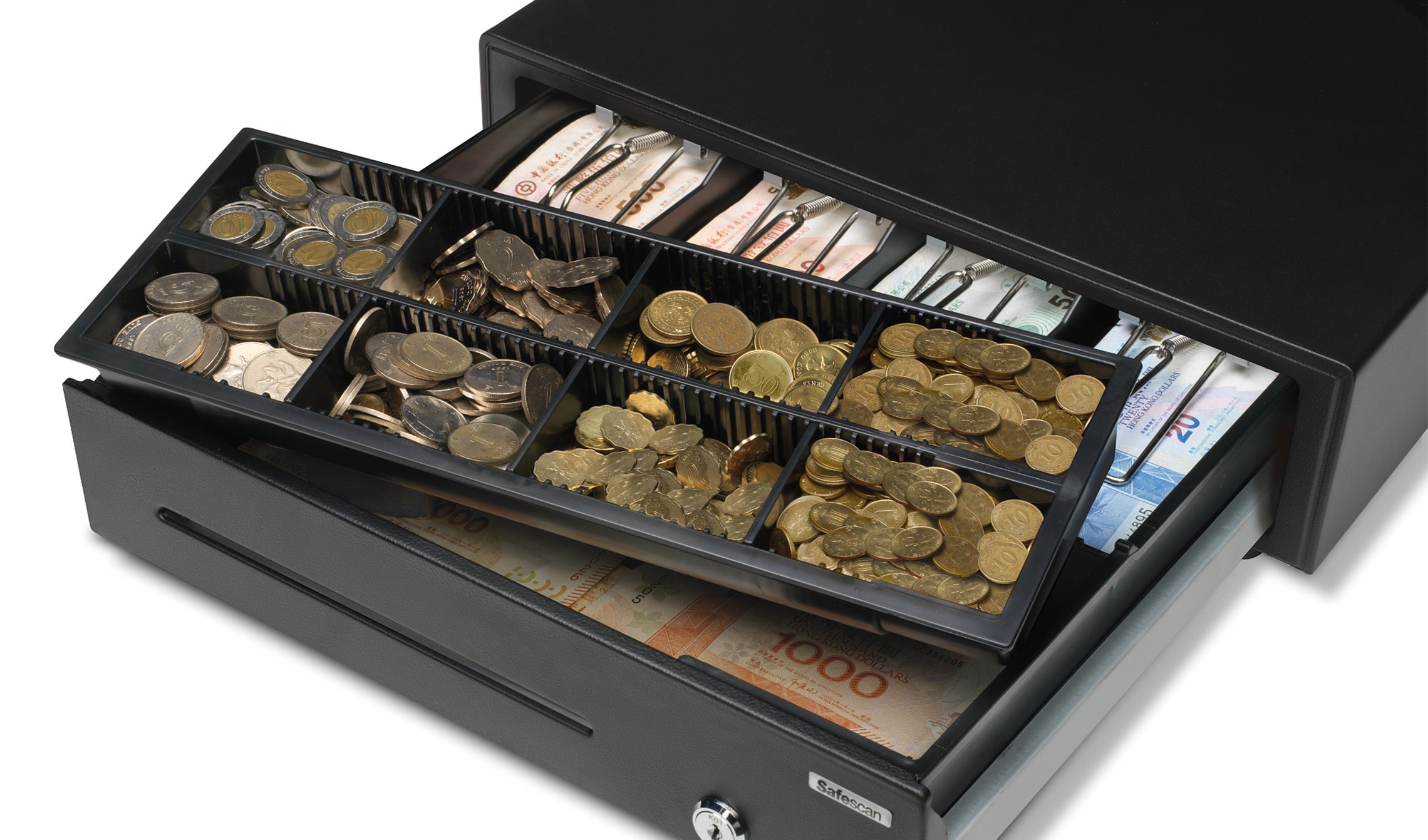 Removable and adjustable tray for 8 different coins safescan-4141t1-removable-tray