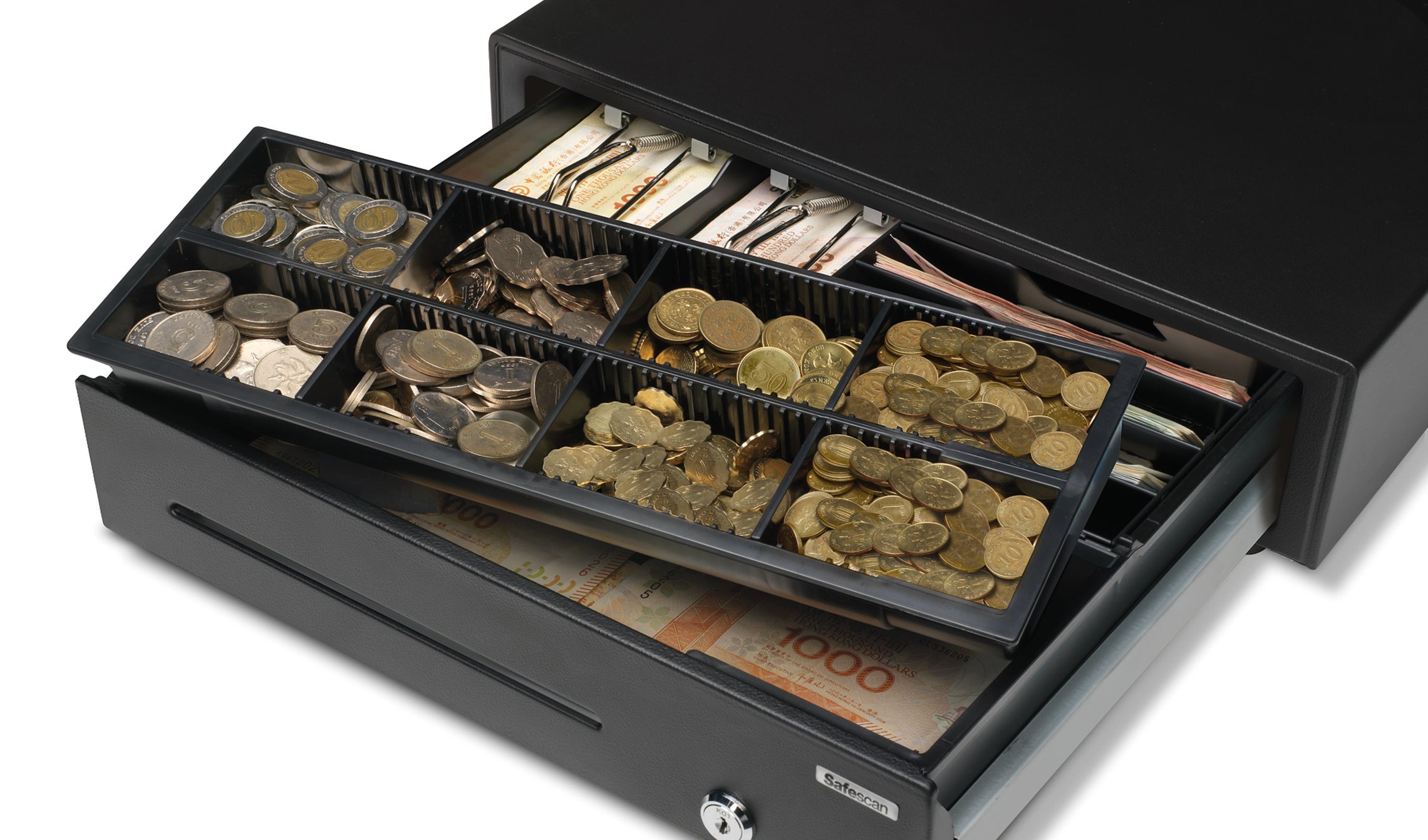 Removable and adjustable tray for 8 different coins safescan-4141t2-removable-tray