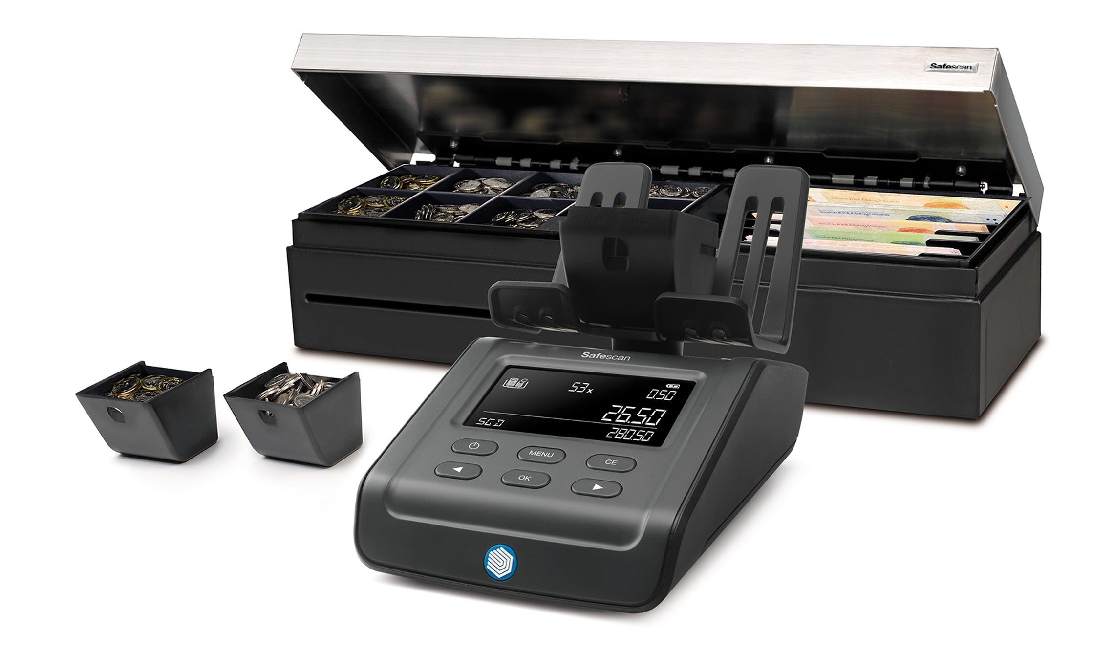 Counts your entire cash drawer in just a minute when combined with the custom Safescan cash drawers and coin cups safescan-6165