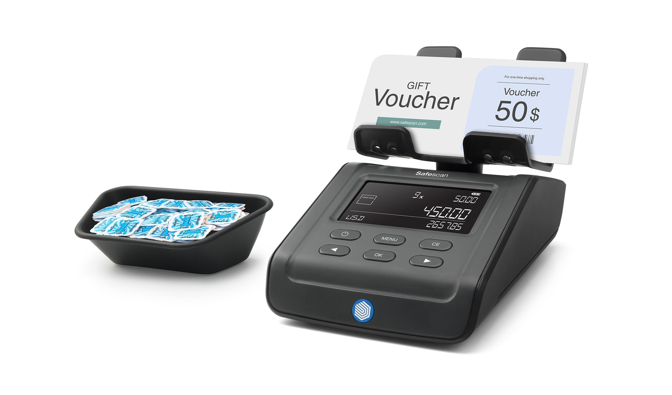 Counts and processes non-cash items such as vouchers, coupons, tokens and chips safescan-6175-money-counting-scale