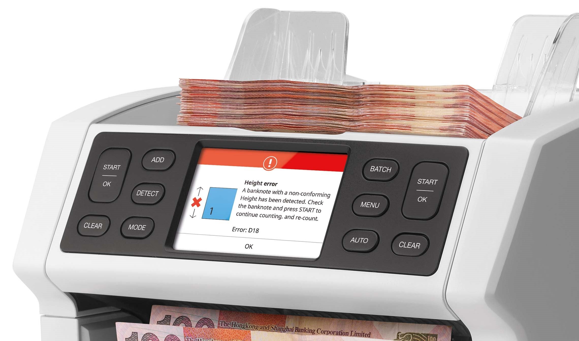 可驗證 3 種鈔票防偽特徵 safescan-2850