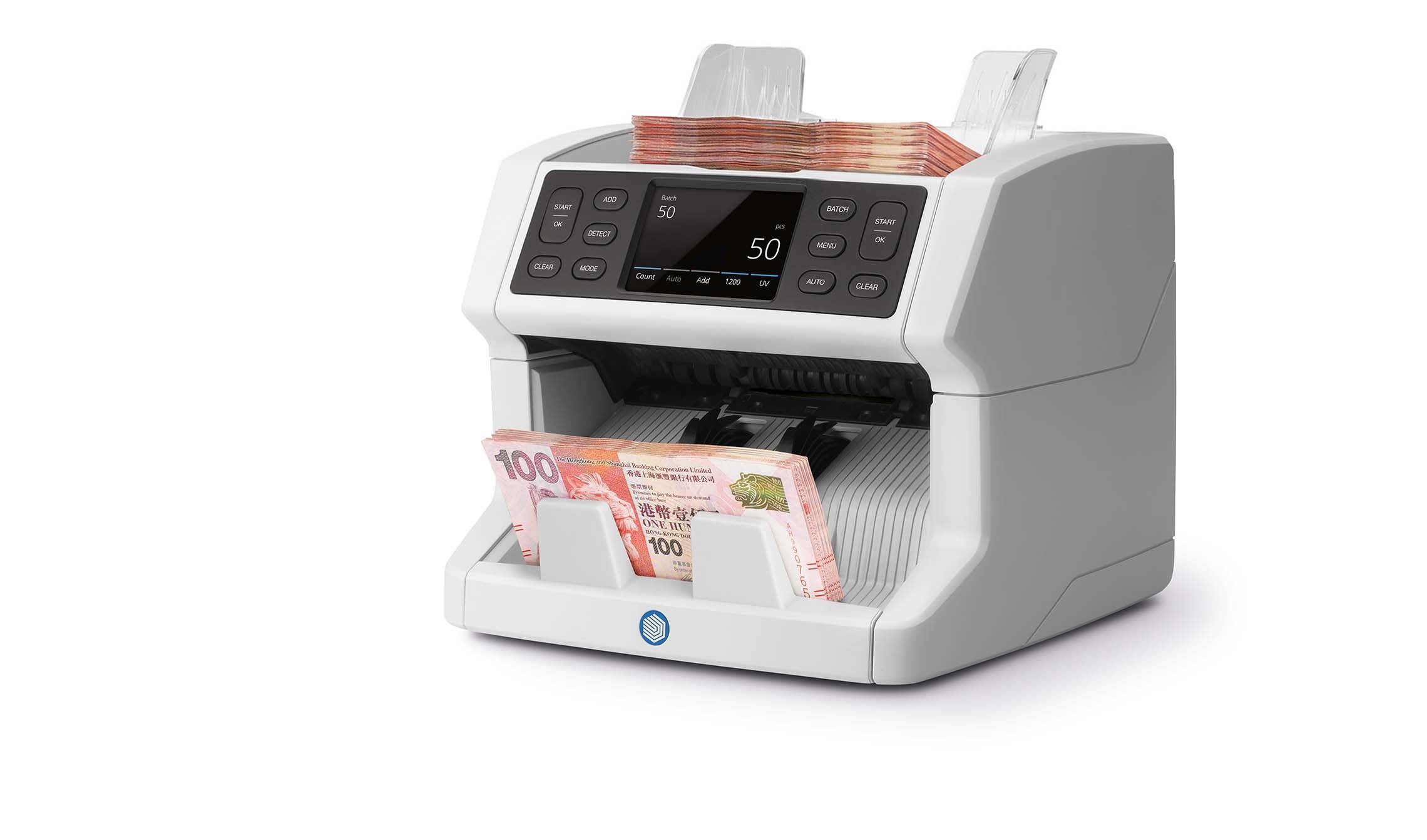 可使用自動批點功能整理同等數量鈔票疊 safescan-2850