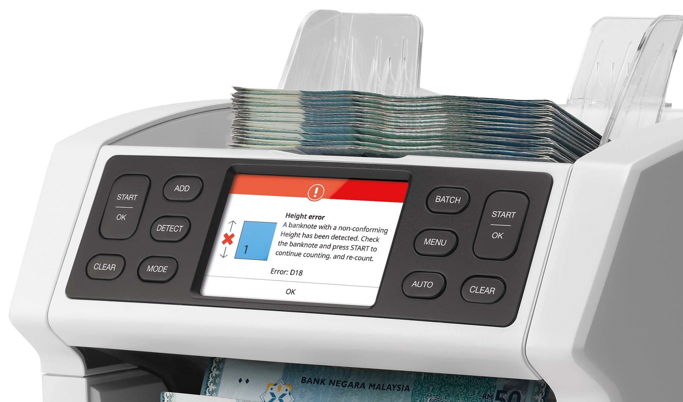 Verifies banknotes on up to three security features safescan-2850-banknote-counter