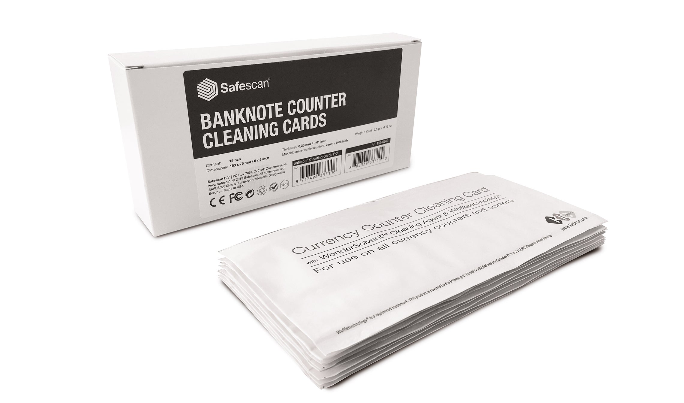 Contains enough cards for 15 cleaning sessions safescan-cleaning-cards-banknote-counters