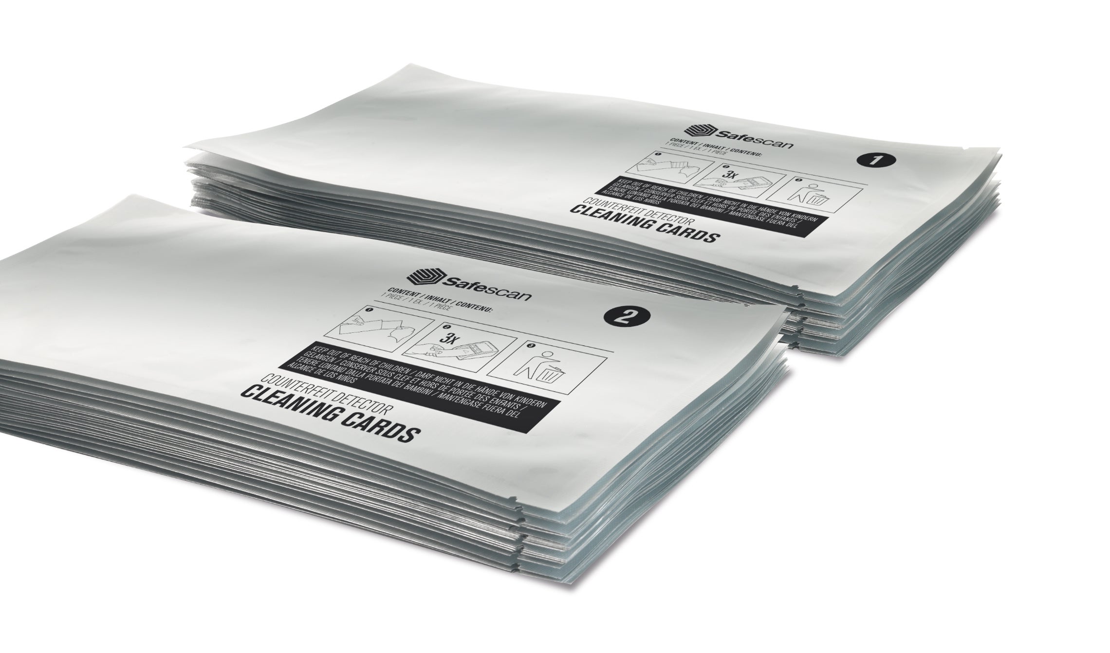 2款不同類型清潔卡達至最佳的清潔效果 safescan-cleaning-cards