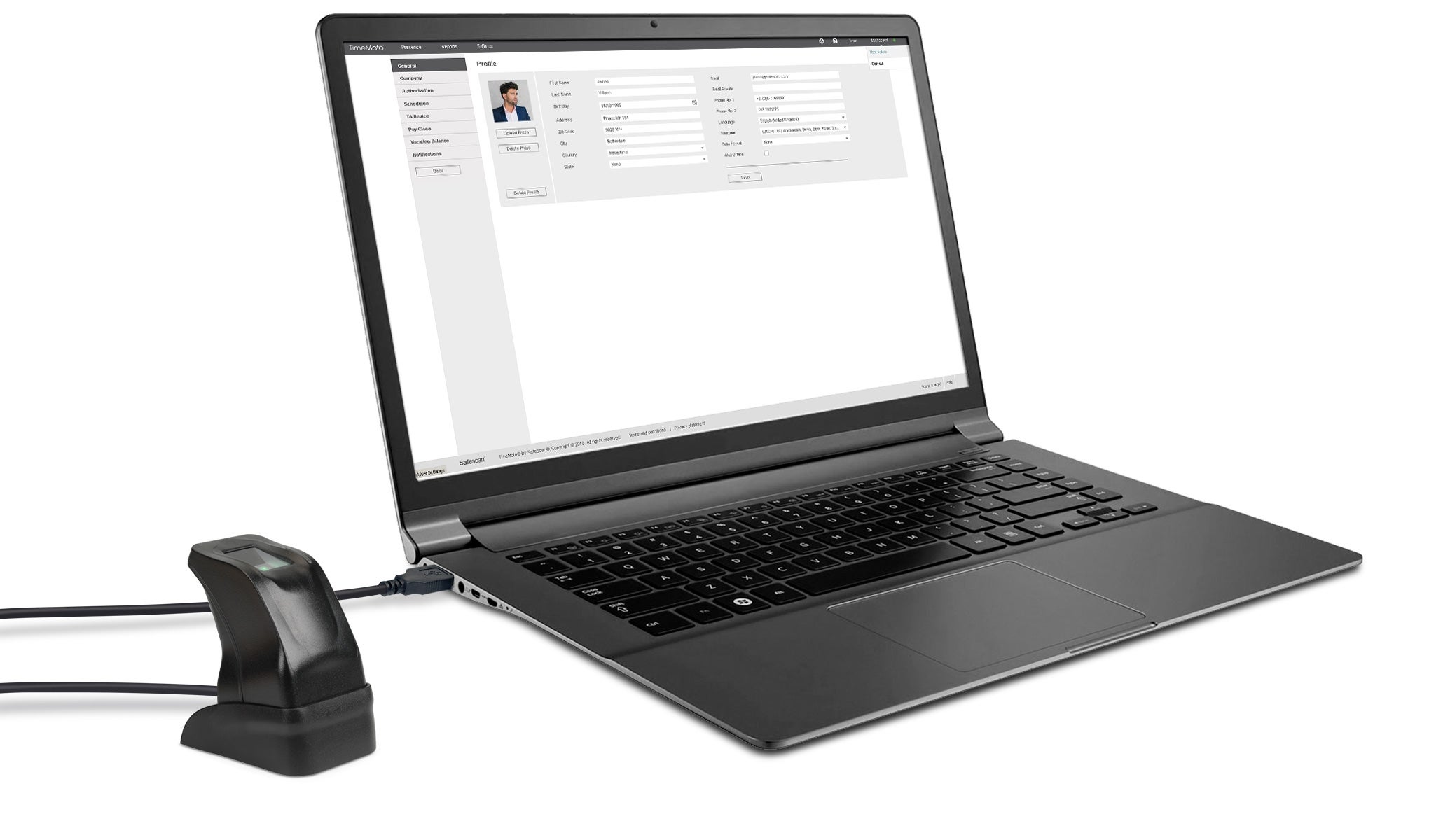 Can also be used to log into your PC software timemoto-fp-150