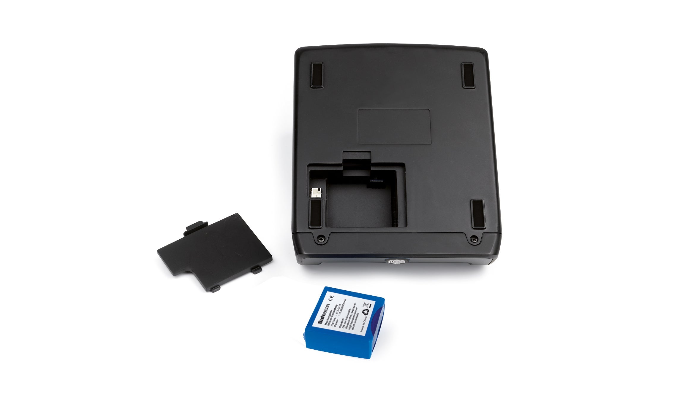 Rechargable battery compartment safescan-lb-105-backsite-with-battery