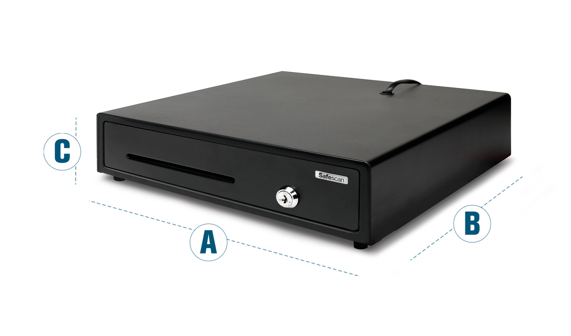 Dimensions: A: 330mm - B: 360mm - C: 100mm safescan-ld3336-dimensions