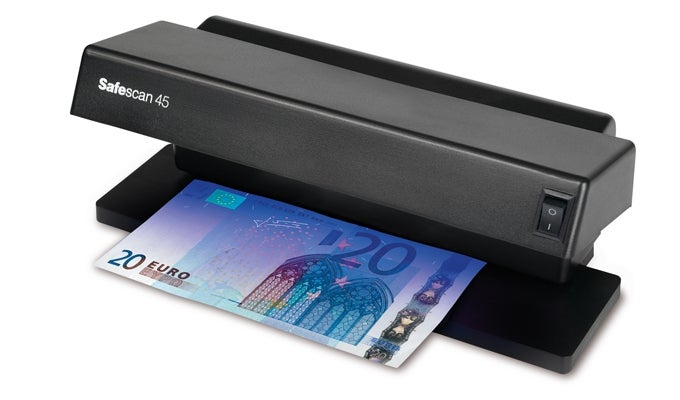 Verifies the UV features of banknotes safescan-45-counterfeit-detector