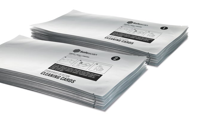2 different types of cleaning cards for optimal cleaning result safescan-2-card-system