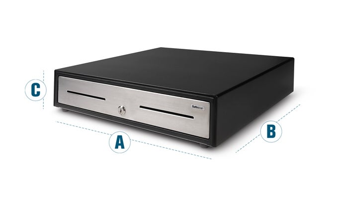 Dimensions: A: 460mm - B: 465mm - C: 115mm safescan-hd4646s-dimensions