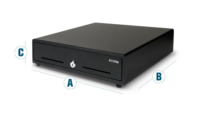 Dimensions: A: 350mm - B: 405mm - C: 105mm safescan-sd3540-dimensions