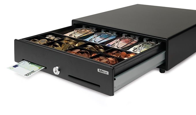 Media slot for storage of large denominations and value papers safescan-sd3540-seperation-slot