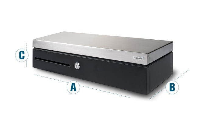 Dimensions: A: 460mm - B: 170mm - C: 100mm safescan-hd4617s-dimensions