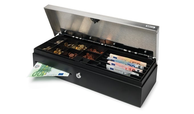 Media slot for storage of large denominations and value papers safescan-hd4617s-seperation-slot