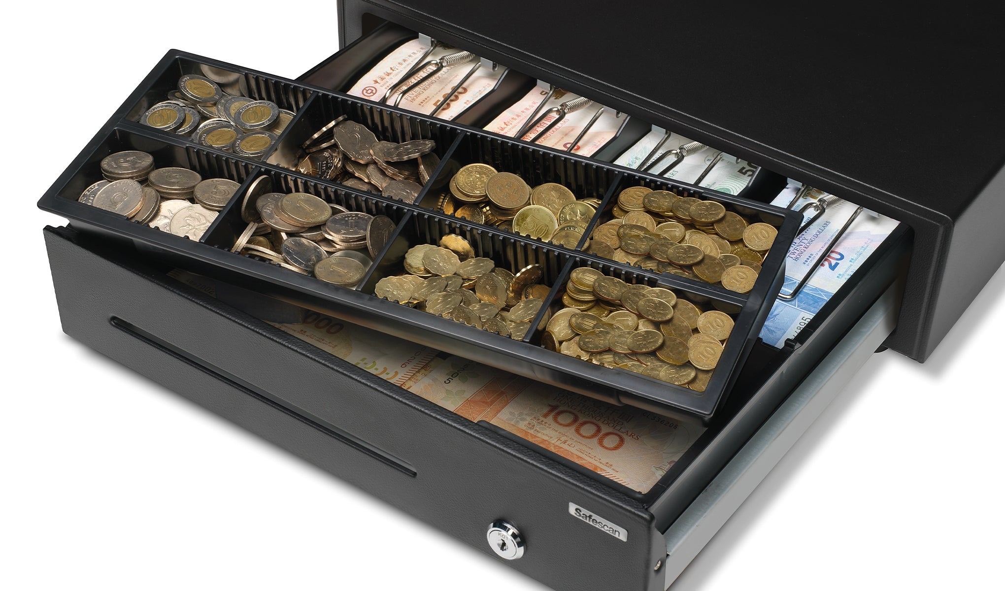 Removable tray for 8 different coins safescan-sd4141-removable-tray