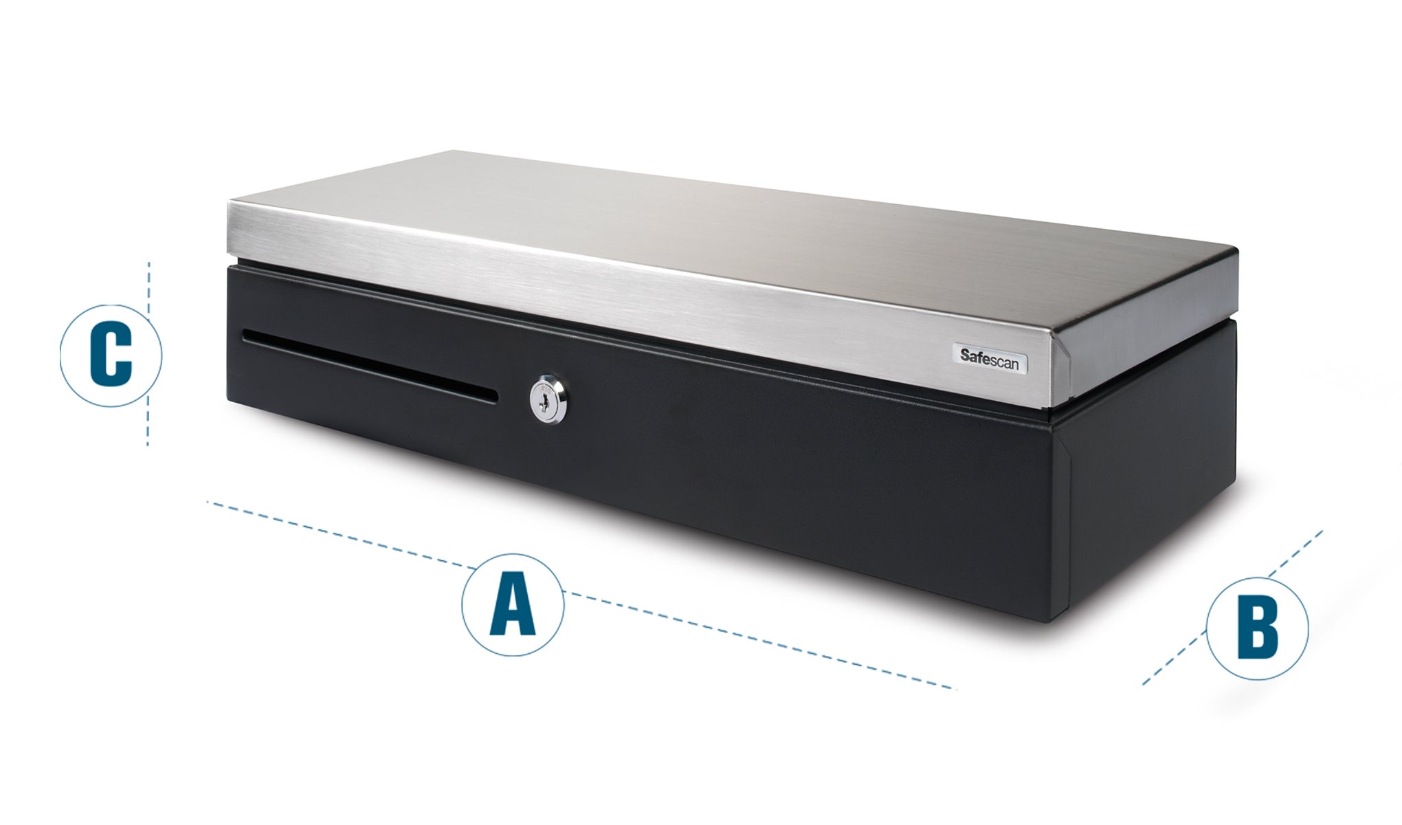 尺寸︰A︰460 毫米 - B︰170 毫米 - C︰100 毫米 safescan-hd4617s-dimensions