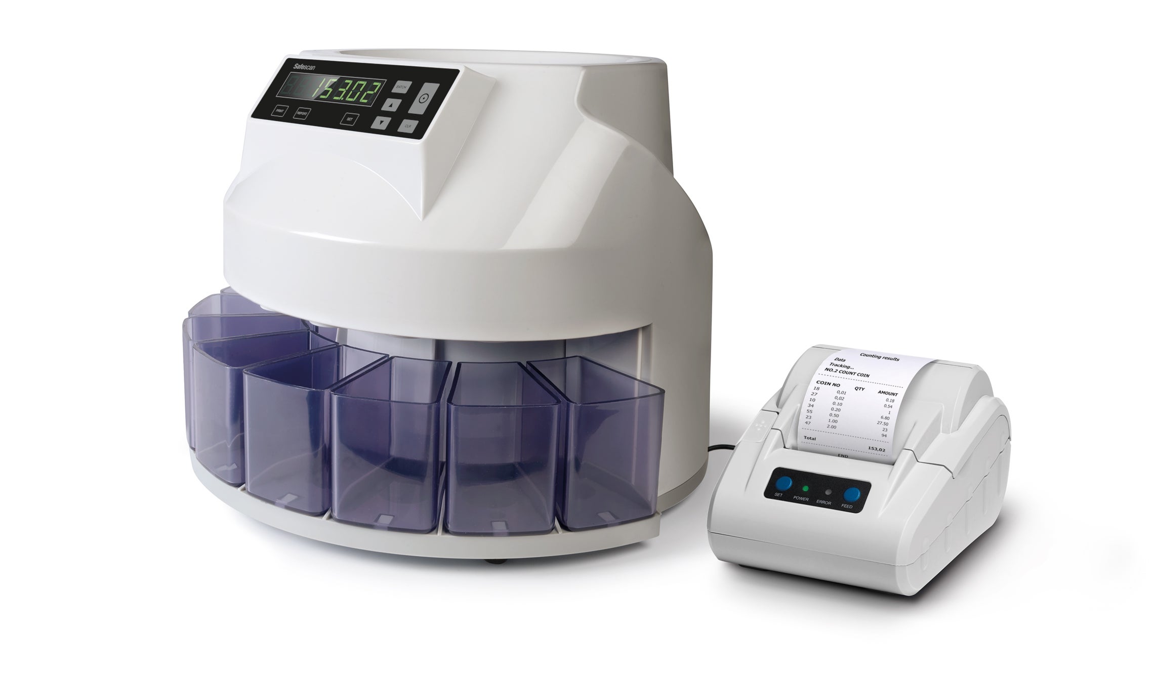 Print your counting results instantly with the Safescan 1250 safescan-tp-230-with-safescan-1250
